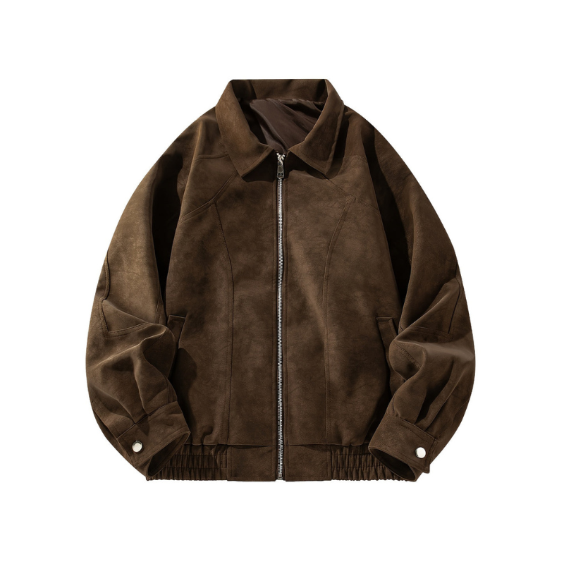 Winterjacke Herren im Vintage Retro Bomber-Stil - braun