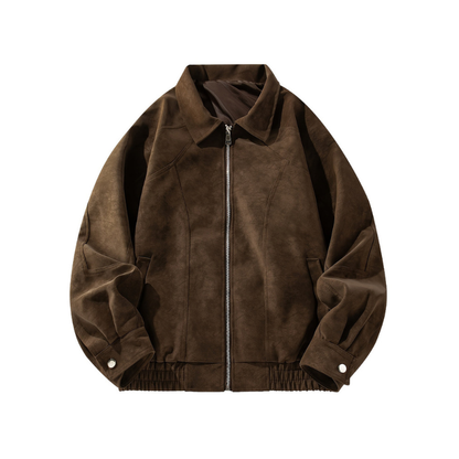 Winterjacke Herren im Vintage Retro Bomber-Stil - braun