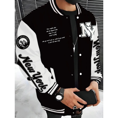 Varsity Jacke Herren im Streetwear Stil - weiß