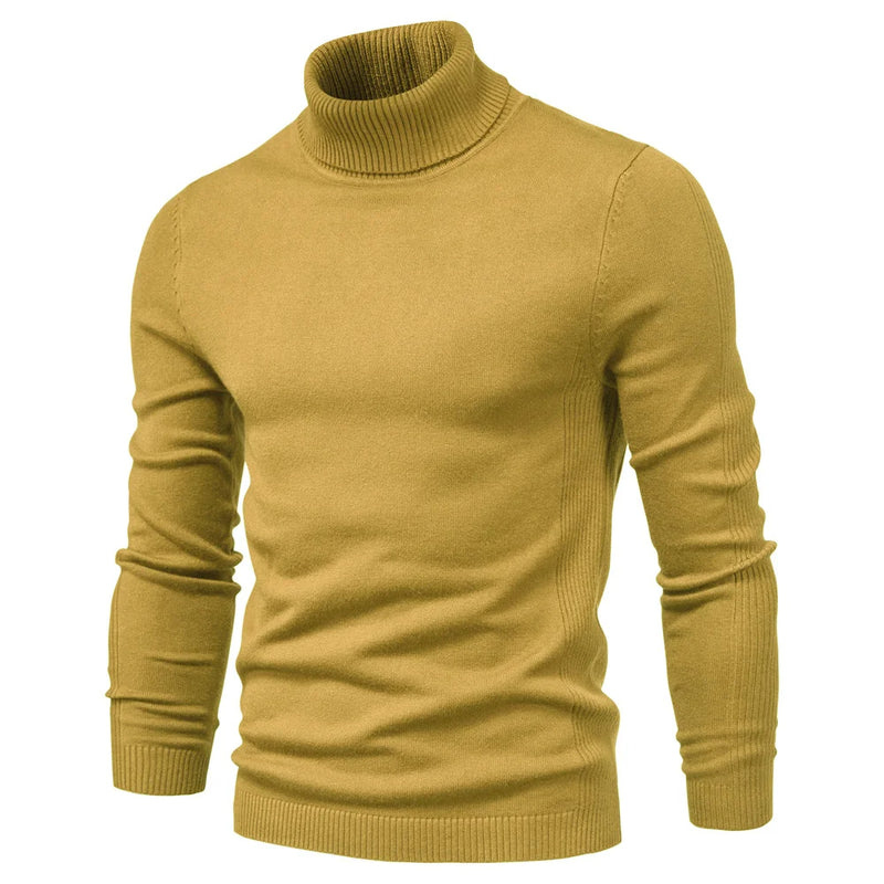 Pullover Herren mit Rollkragen im Winterlook - gelb