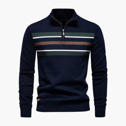 Herren Strickpullover mit Streifenmuster - marineblau