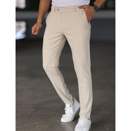 Herren Hose im schlanken Chino-Look - beige