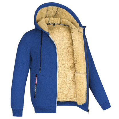 Herren Kapuzenjacke mit Innenfutter - blau