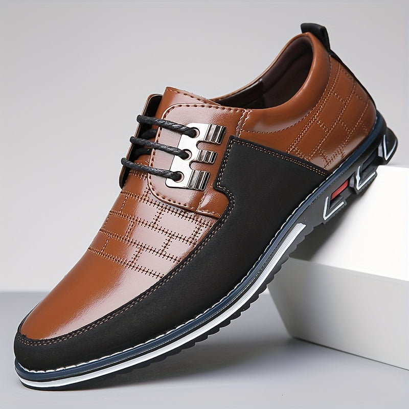 Herren Stiefel aus PU-Leder für den Alltag - brauner-klettverschluss