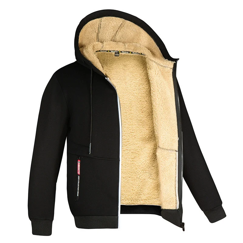 Herren Kapuzenjacke mit Innenfutter - schwarz