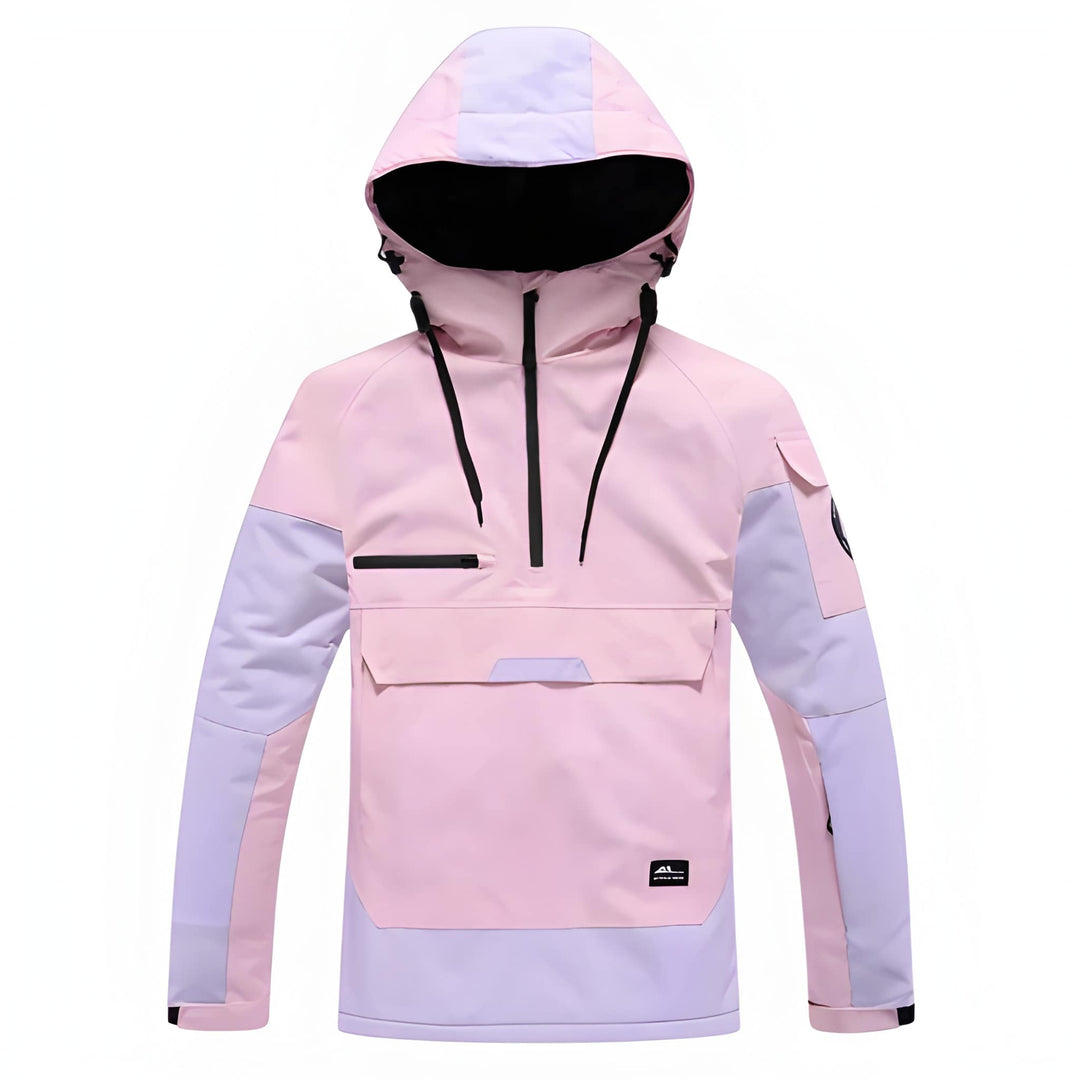 Herren Winterjacke mit Skikapuze - rosa