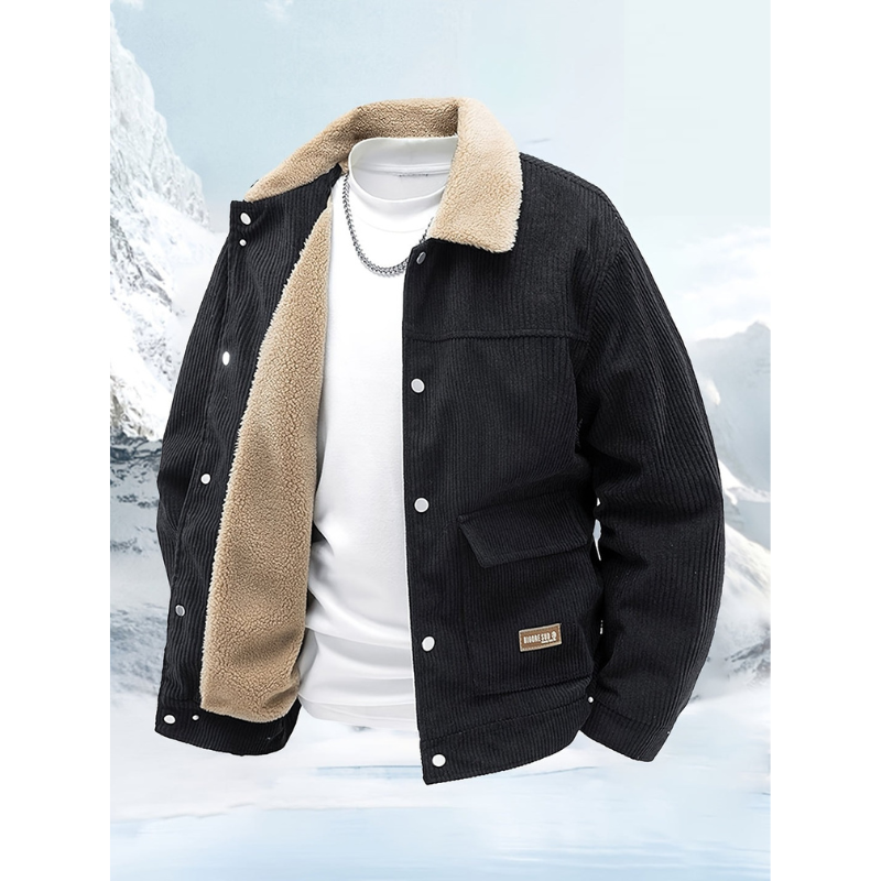 Winterjacke Herren im Outdoor-Look - schwarz