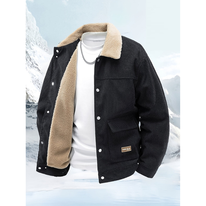 Winterjacke Herren im Outdoor-Look - schwarz