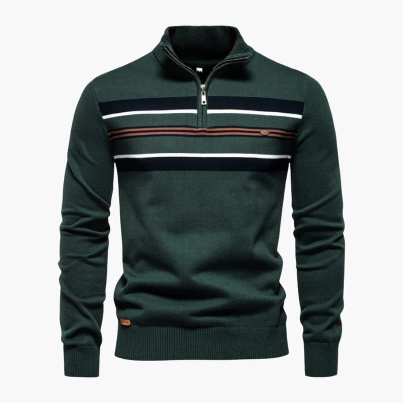 Herren Strickpullover mit Streifenmuster - grün