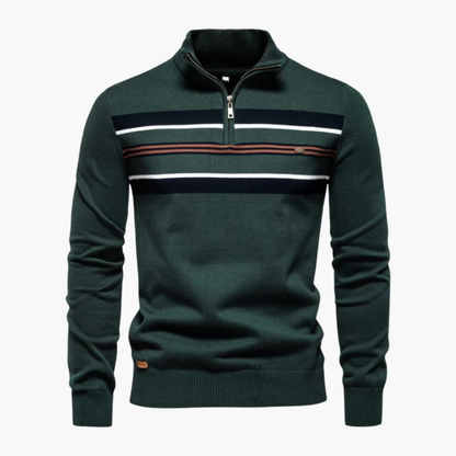Herren Strickpullover mit Streifenmuster - grün