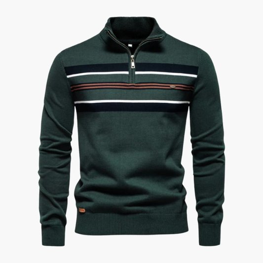 Herren Strickpullover mit Streifenmuster - grün
