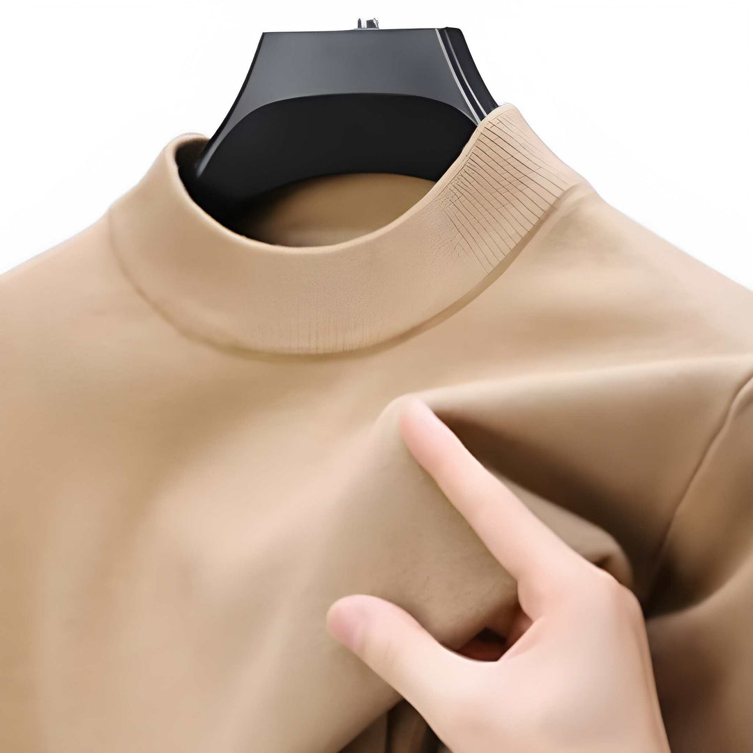 Herren Strickpullover mit glatter Oberfläche - beige