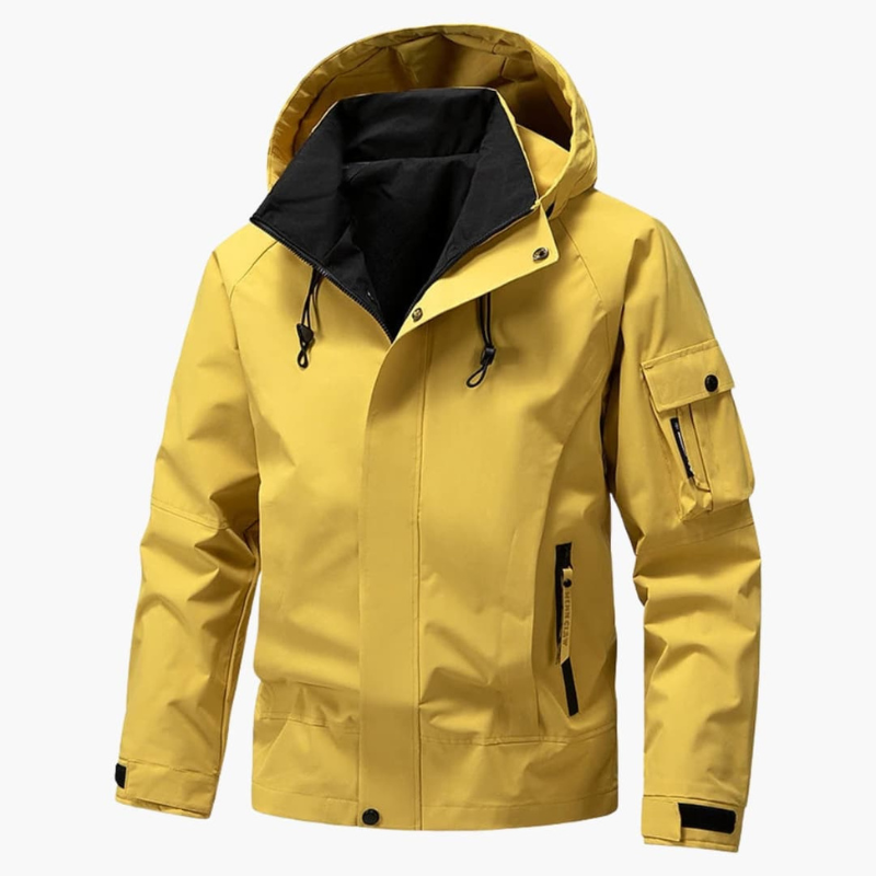 Herren Winterjacke mit Utility-Kapuze - gelb