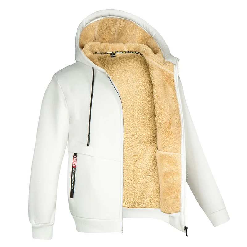 Herren Kapuzenjacke mit Innenfutter - weiß