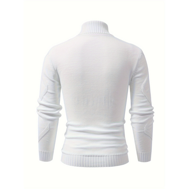 Herren Rollkragenpullover mit Rippstruktur