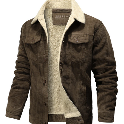 Herren Kurzparka mit Kragen - braun