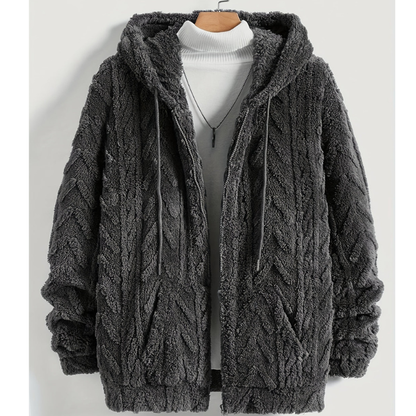Winterjacke Herren im Cardigan-Design mit Kapuze