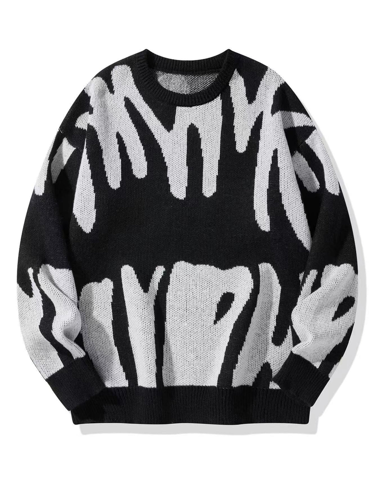 Herren Sweatshirt in Strickoptik - schwarz