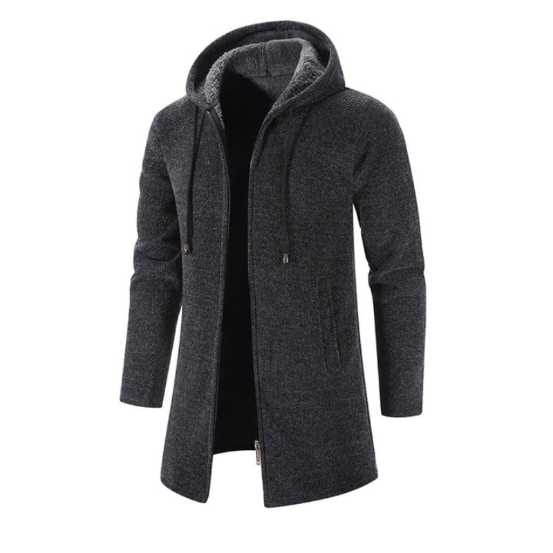 Herren Winterjacke mit Kapuze im Outdoor-Look - dunkelgrau