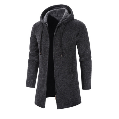 Herren Winterjacke mit Kapuze im Outdoor-Look - dunkelgrau