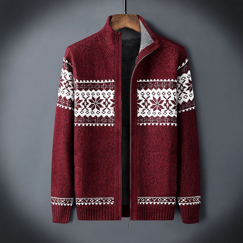 Strickpullover Herren im Casual Look - rot