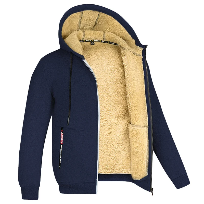 Herren Kapuzenjacke mit Innenfutter - marineblau