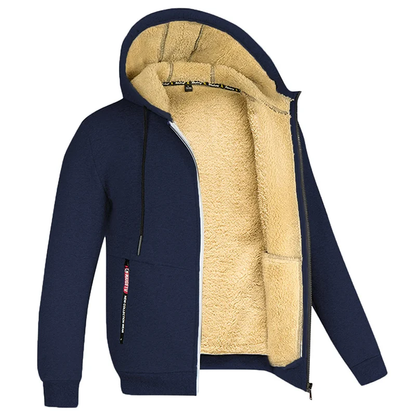 Herren Kapuzenjacke mit Innenfutter - marineblau
