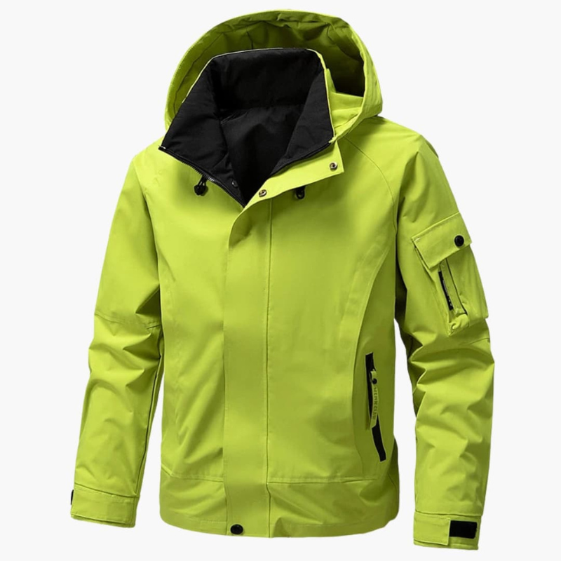 Herren Winterjacke mit Utility-Kapuze - hellgrün