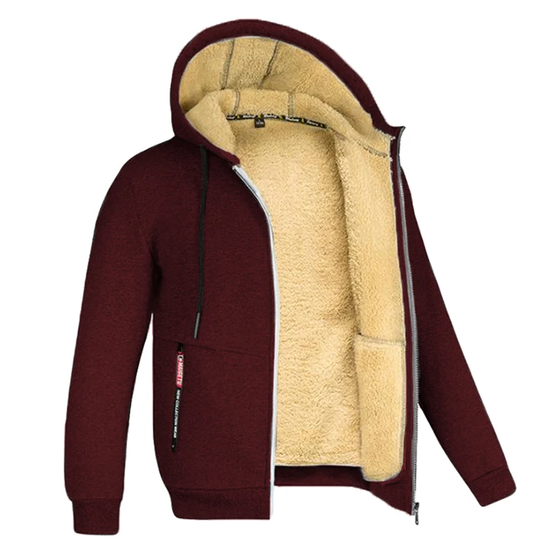 Herren Kapuzenjacke mit Innenfutter - rot
