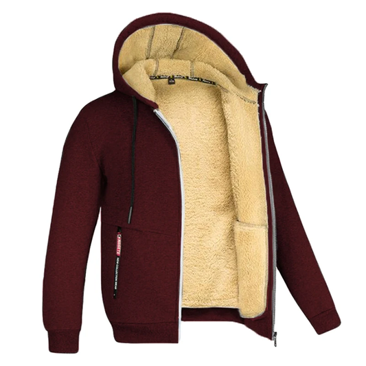 Herren Kapuzenjacke mit Innenfutter - rot