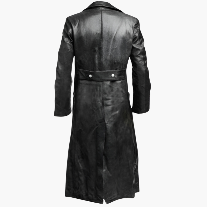 Herren Lederjacke im Mantel-Look