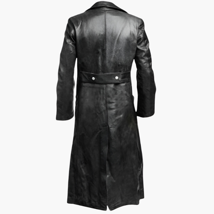 Herren Lederjacke im Mantel-Look