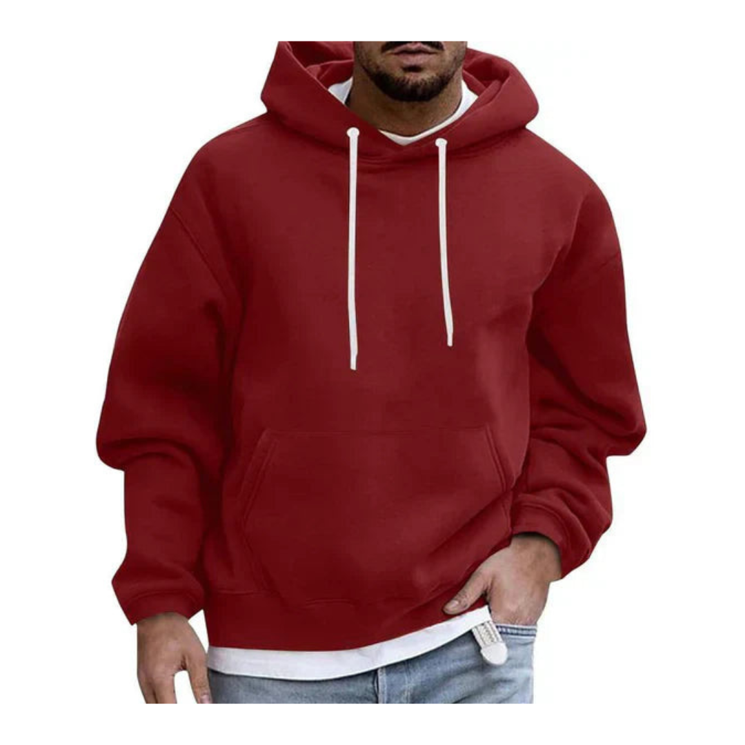 Herren Kapuzenpullover mit Oversize-Schnitt - rot