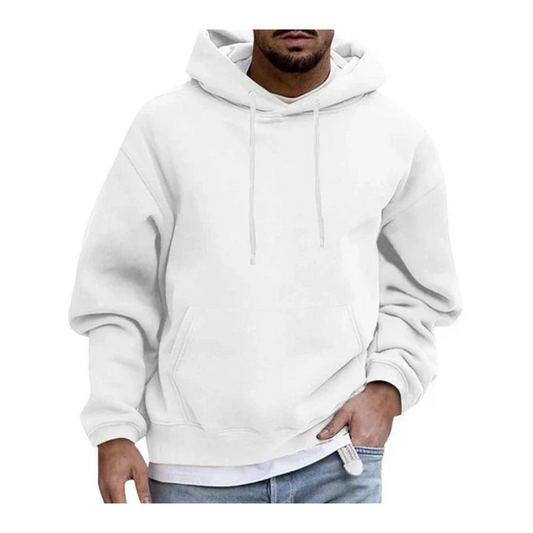 Herren Kapuzenpullover mit Oversize-Schnitt - weiß