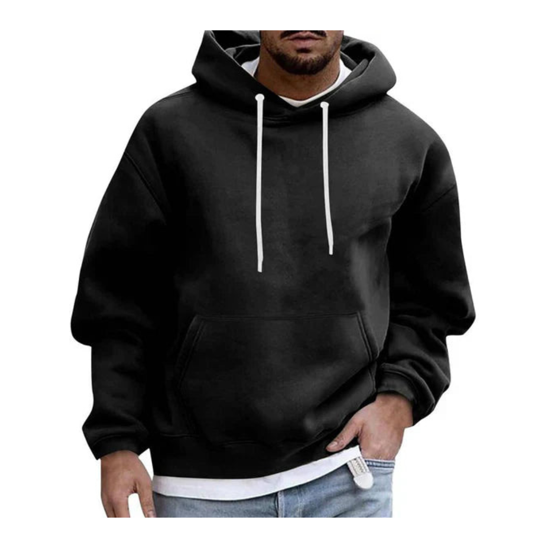 Herren Kapuzenpullover mit Oversize-Schnitt - schwarz