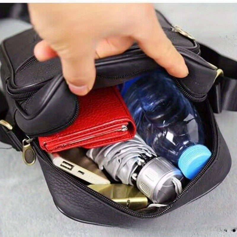 Herren Tasche kompakt im klassischen Stil mit Reißverschluss