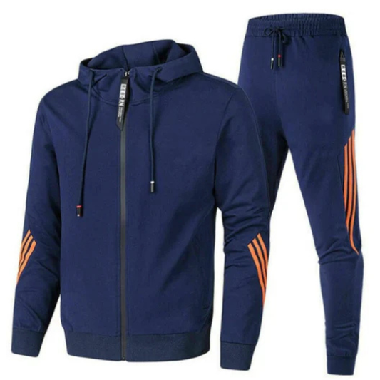 Herren Trainingsanzug zweiteilig sportlich - marineblau