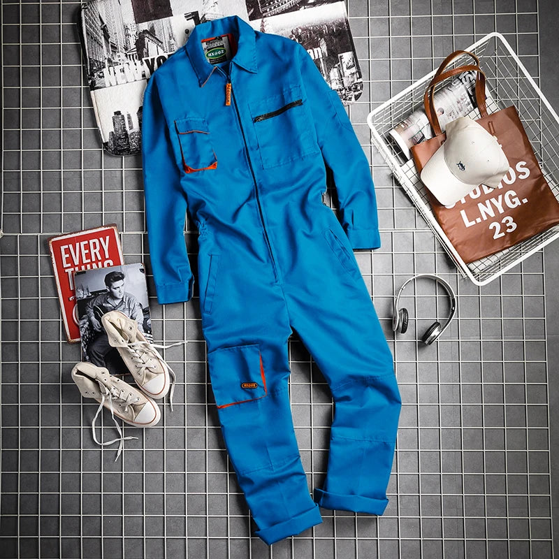 Herren Overall im robusten Arbeitsmodell - himmel-blau