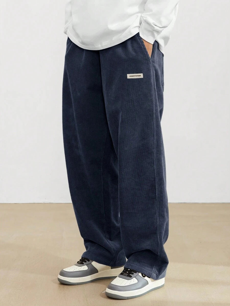 Cordhose Herren mit weitem Schnitt - blau