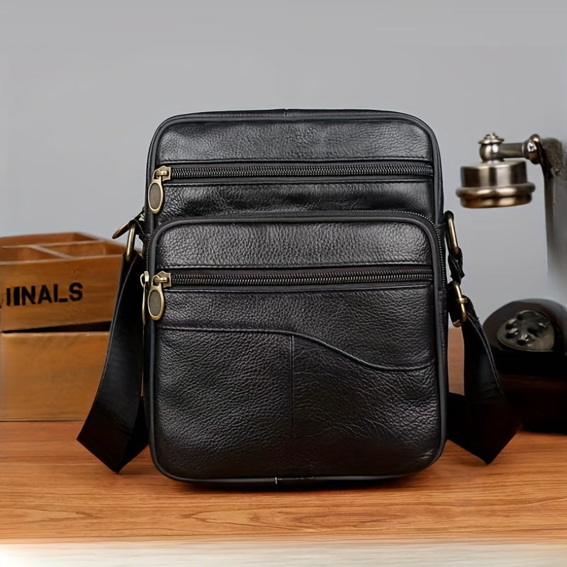 Herren Tasche kompakt im klassischen Stil mit Reißverschluss - schwarz