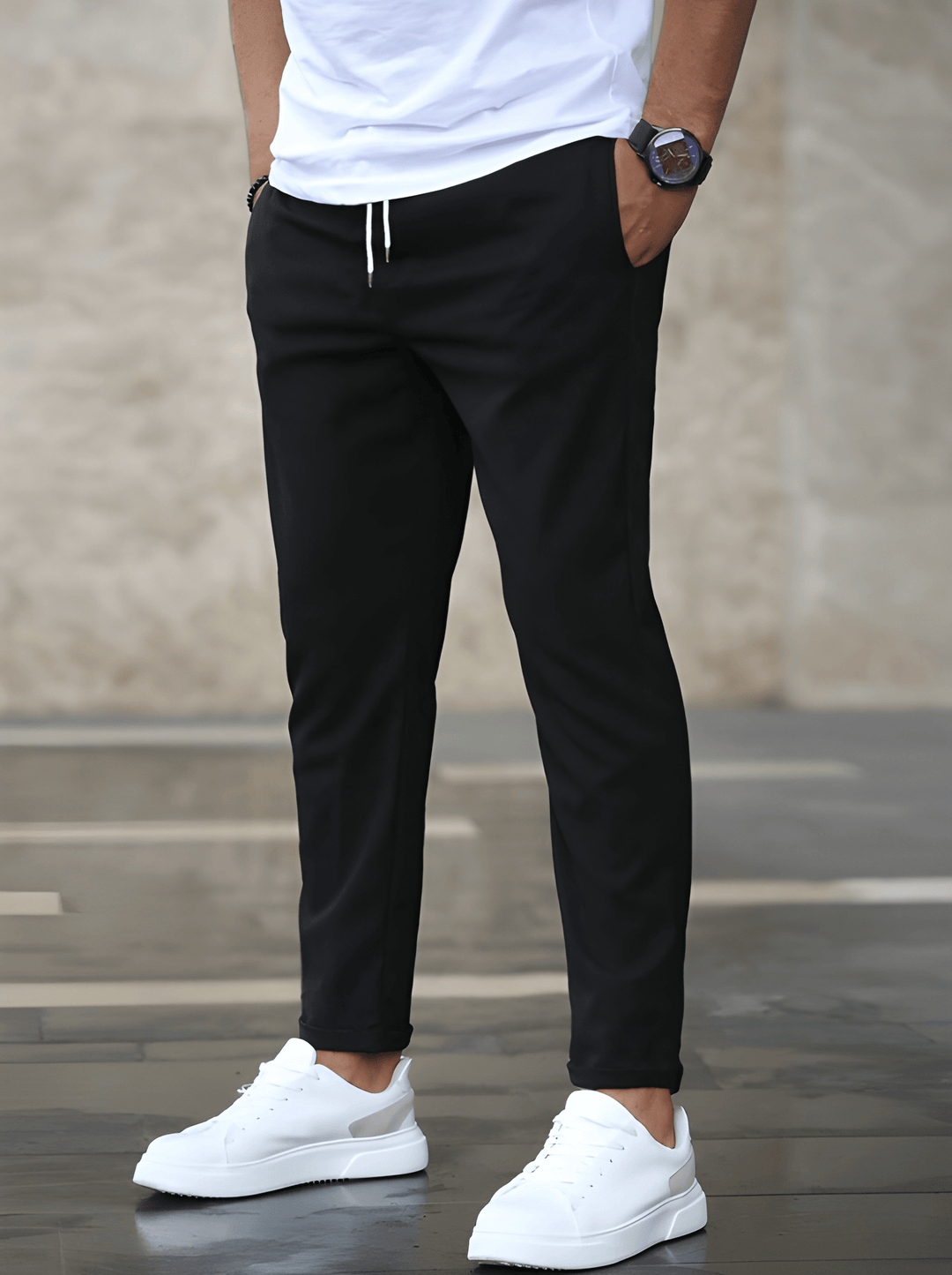 Jogginghose Herren mit schmaler Passform - schwarz