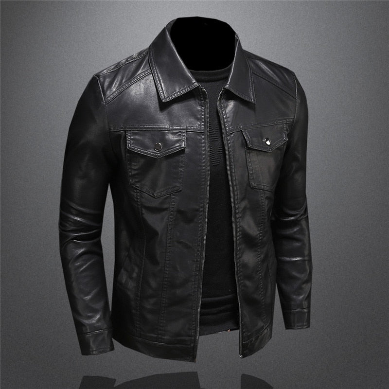 Herren Lederjacke in schlanker Passform