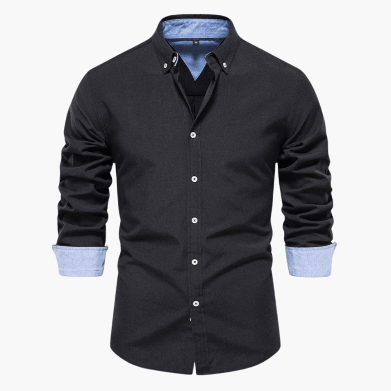 Herren Hemd im schlanken Freizeitlook - schwarz