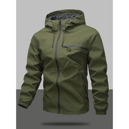 Herren Winterjacke mit Kapuze und Langarm - armee-grün