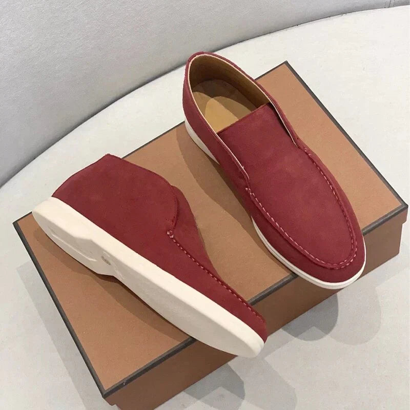 Loafers Herren im Slip-On Design - wein-rot