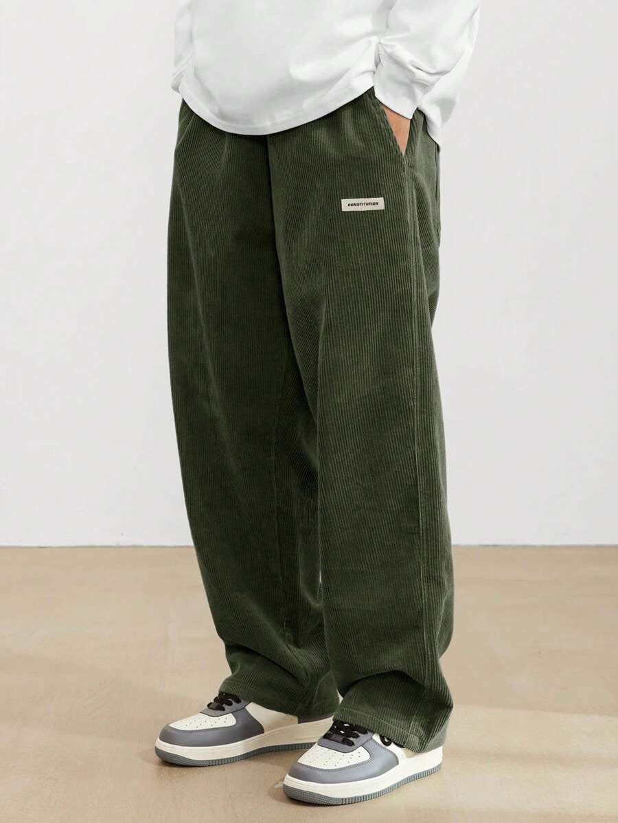 Cordhose Herren mit weitem Schnitt - groen