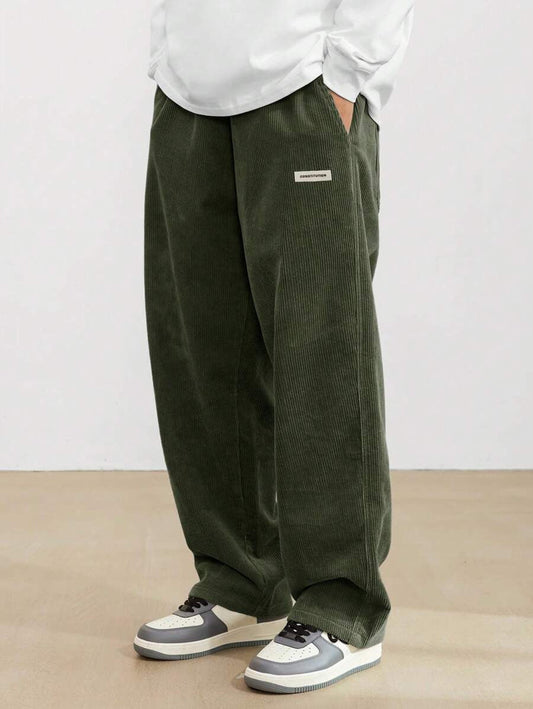 Cordhose Herren mit weitem Schnitt - groen