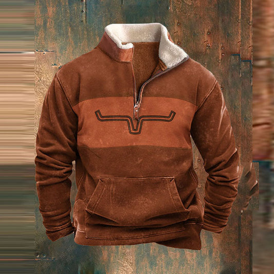 Pullover Herren mit Print im Casual Look - orange