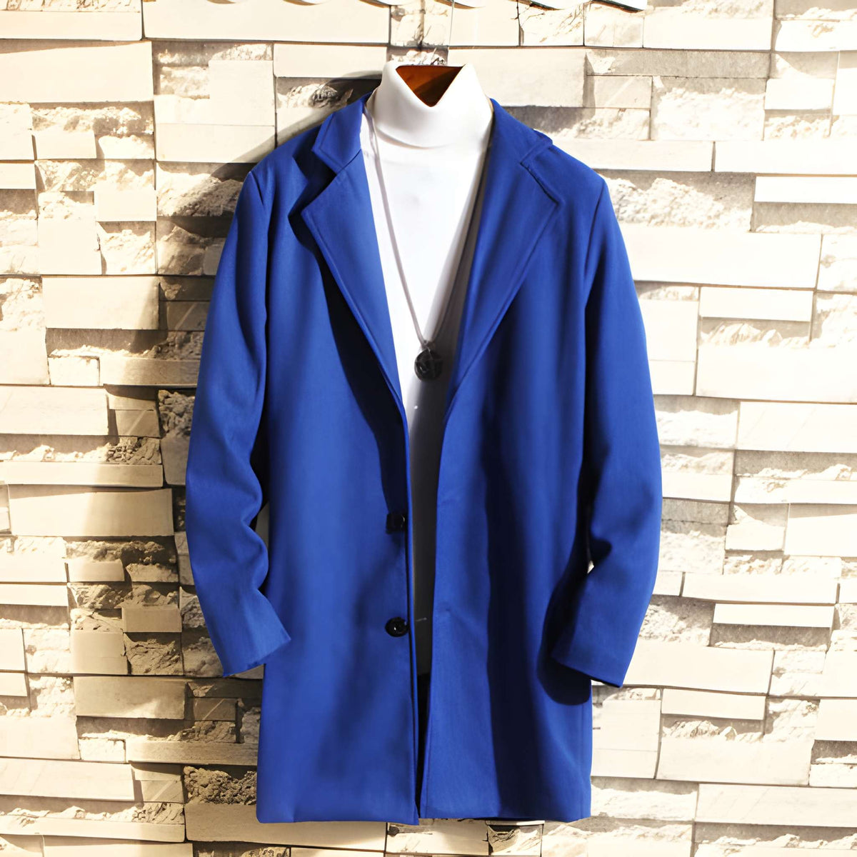Herren Zweireiher-Jacke mit Slim Fit Schnitt - blau
