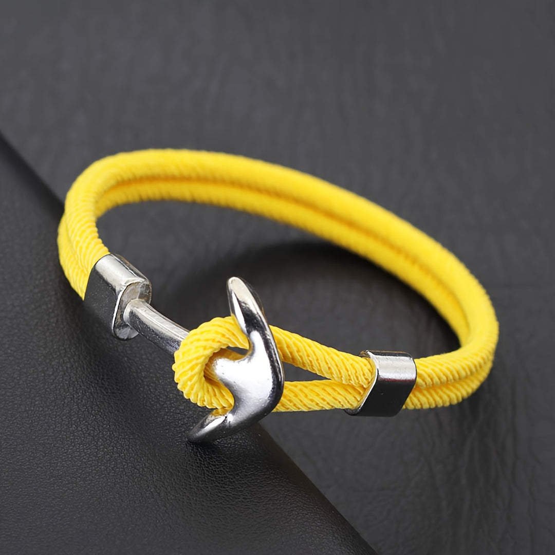 Herren Armband mit Ankerdesign und Verschluss - gelb